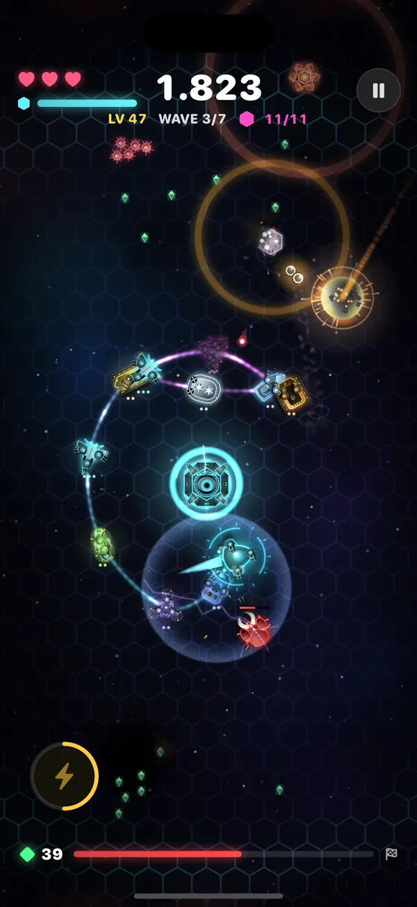 A chain of echoes circling the Core