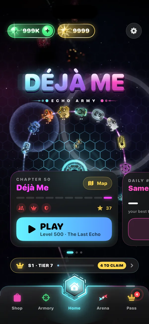 The home screen